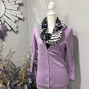 Purple Women's V-Neck Cardigan